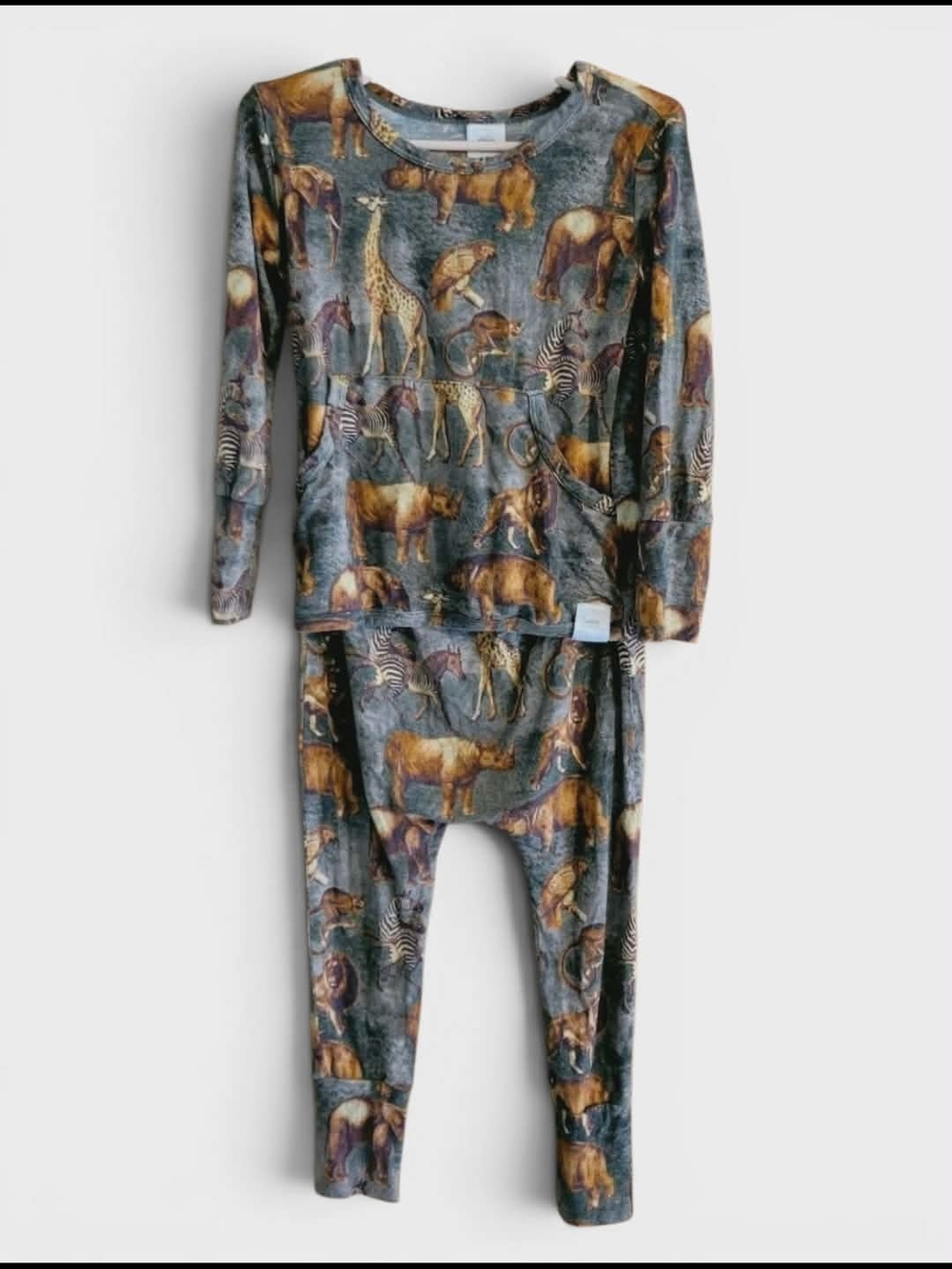 Ready Set Romper Wild Safari Print One-Piece Romper Pajama Set